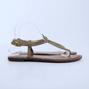 Sam Edelman Gigi Camo Leather Thong Sandals Green Women Size 9.5